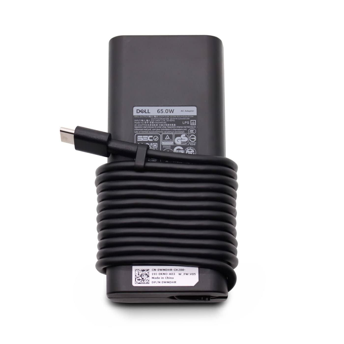 Dell Original V2TJ7 65W USB Type-C Laptop Charger – Black