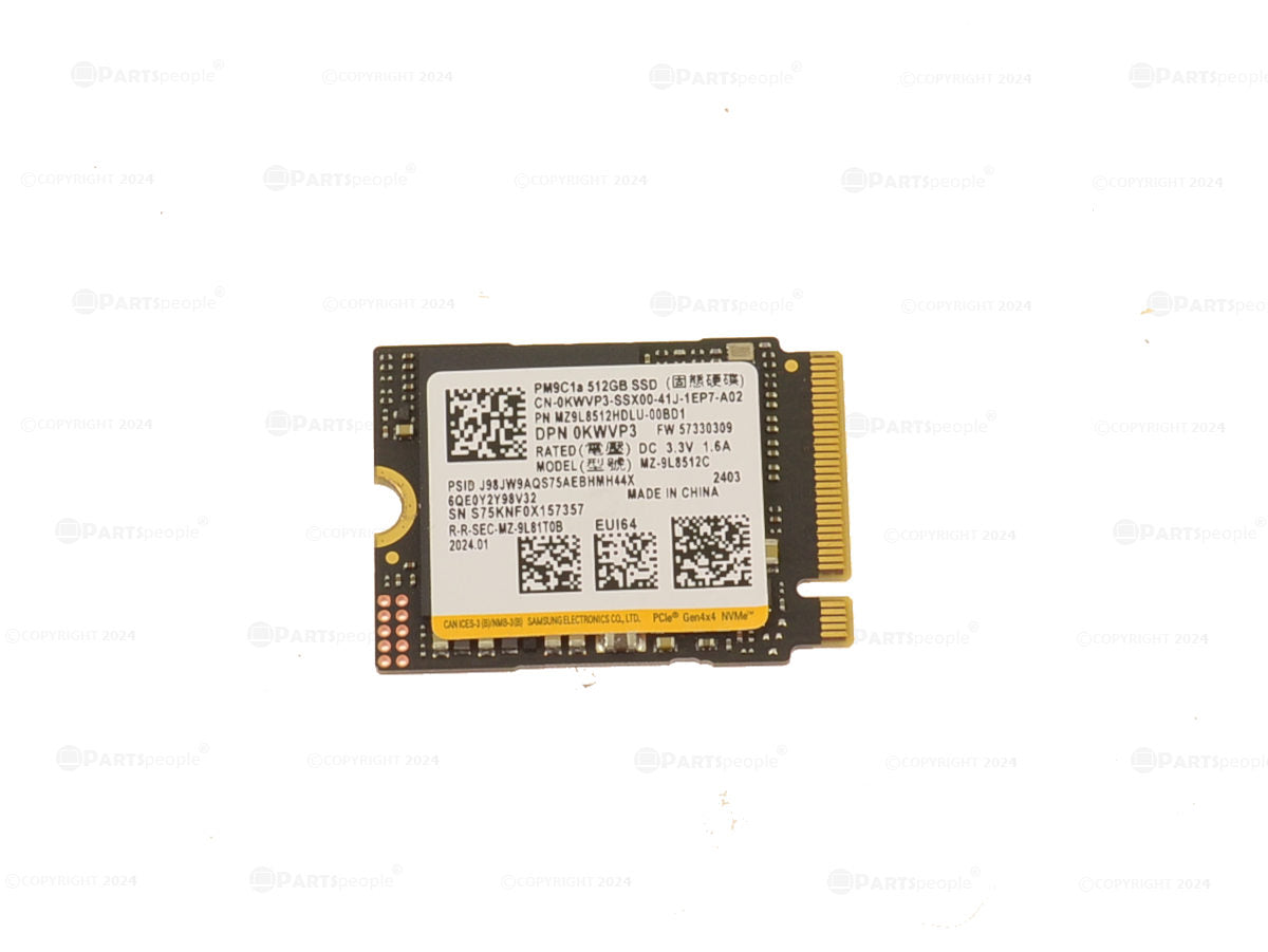 Samsung 512GB NVMe PCIE SSD Hard Drive M.2 2230 Card - 512GB - KWVP3